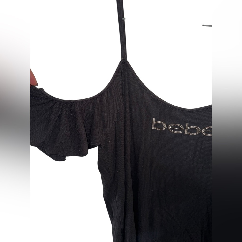Bebe Black Top with Sparkling Logo - Picture 2 of 6